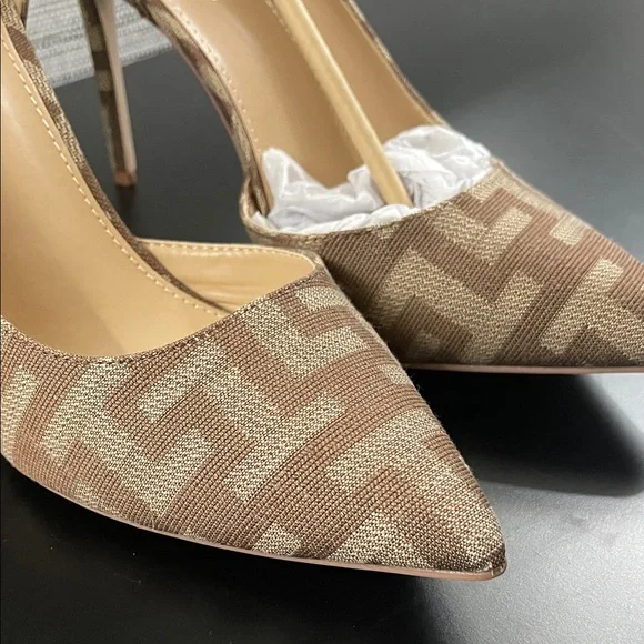 Shoe Dazzle Brown Patterned Heels - Picture 4 of 8
